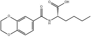 2-[(2,3-DIHYDRO-BENZO[1,4]DIOXINE-6-CARBONYL)-AMINO]-HEXANOIC ACID Struktur