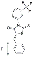 (5Z)-2-THIOXO-5-[2-(TRIFLUOROMETHYL)BENZYLIDENE]-3-[3-(TRIFLUOROMETHYL)PHENYL]-1,3-THIAZOLIDIN-4-ONE Struktur