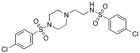 4-CHLORO-1-((4-(2-(((4-CHLOROPHENYL)SULFONYL)AMINO)ETHYL)PIPERAZINYL)SULFONYL)BENZENE Struktur