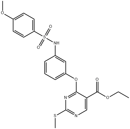 ETHYL 4-(3-([(4-METHOXYPHENYL)SULFONYL]AMINO)PHENOXY)-2-(METHYLSULFANYL)-5-PYRIMIDINECARBOXYLATE Struktur