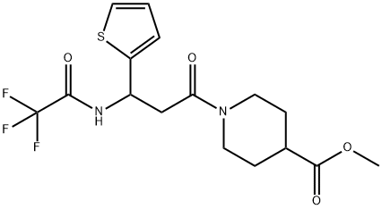 METHYL 1-(3-(2-THIENYL)-3-[(2,2,2-TRIFLUOROACETYL)AMINO]PROPANOYL)-4-PIPERIDINECARBOXYLATE Struktur