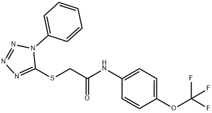 2-[(1-PHENYL-1H-1,2,3,4-TETRAAZOL-5-YL)SULFANYL]-N-[4-(TRIFLUOROMETHOXY)PHENYL]ACETAMIDE Struktur