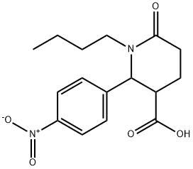 1-BUTYL-2-(4-NITROPHENYL)-6-OXO-3-PIPERIDINECARBOXYLIC ACID Struktur