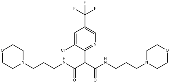 2-[3-CHLORO-5-(TRIFLUOROMETHYL)-2-PYRIDINYL]-N1,N3-BIS(3-MORPHOLINOPROPYL)MALONAMIDE Struktur