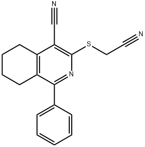 3-[(CYANOMETHYL)SULFANYL]-1-PHENYL-5,6,7,8-TETRAHYDRO-4-ISOQUINOLINECARBONITRILE Struktur