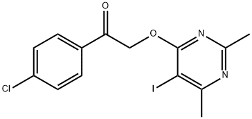 1-(4-CHLOROPHENYL)-2-[(5-IODO-2,6-DIMETHYL-4-PYRIMIDINYL)OXY]-1-ETHANONE Struktur