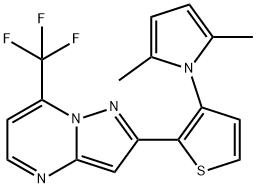 2-[3-(2,5-DIMETHYL-1H-PYRROL-1-YL)-2-THIENYL]-7-(TRIFLUOROMETHYL)PYRAZOLO[1,5-A]PYRIMIDINE Struktur