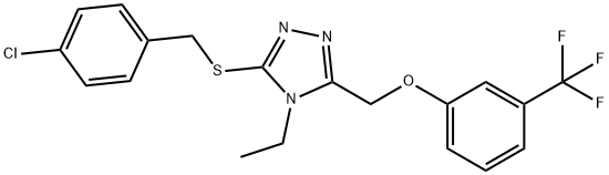 (5-[(4-CHLOROBENZYL)SULFANYL]-4-ETHYL-4H-1,2,4-TRIAZOL-3-YL)METHYL 3-(TRIFLUOROMETHYL)PHENYL ETHER Struktur