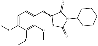 (5E)-3-CYCLOHEXYL-2-THIOXO-5-(2,3,4-TRIMETHOXYBENZYLIDENE)-1,3-THIAZOLIDIN-4-ONE Struktur