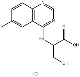 3-HYDROXY-2-(6-METHYL-QUINAZOLIN-4-YLAMINO)-PROPIONIC ACID HYDROCHLORIDE Struktur