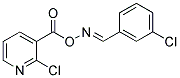 2-CHLORO-3-[(([(3-CHLOROPHENYL)METHYLENE]AMINO)OXY)CARBONYL]PYRIDINE Struktur