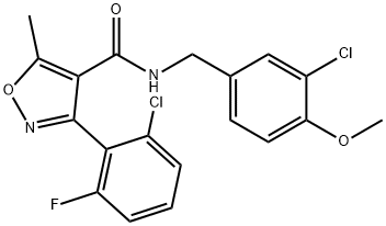 3-(2-CHLORO-6-FLUOROPHENYL)-N-(3-CHLORO-4-METHOXYBENZYL)-5-METHYL-4-ISOXAZOLECARBOXAMIDE Struktur