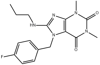 7-(4-FLUOROBENZYL)-1,3-DIMETHYL-8-(PROPYLAMINO)-3,7-DIHYDRO-1H-PURINE-2,6-DIONE Struktur