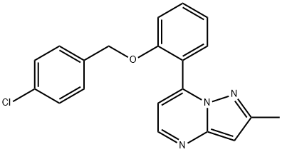 4-CHLOROBENZYL 2-(2-METHYLPYRAZOLO[1,5-A]PYRIMIDIN-7-YL)PHENYL ETHER Struktur