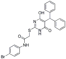 2-(5-BENZHYDRYL-4-HYDROXY-6-OXO-1,6-DIHYDROPYRIMIDIN-2-YLTHIO)-N-(4-BROMOPHENYL)ACETAMIDE Struktur