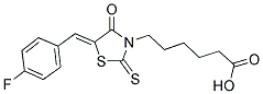 6-[5-(4-FLUORO-BENZYLIDENE)-4-OXO-2-THIOXO-THIAZOLIDIN-3-YL]-HEXANOIC ACID Struktur