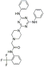 2-(4-(4,6-BIS(PHENYLAMINO)-1,3,5-TRIAZIN-2-YL)PIPERAZIN-1-YL)-N-(2-(TRIFLUOROMETHYL)PHENYL)ACETAMIDE Struktur