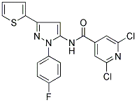 2,6-DICHLORO-N-[1-(4-FLUOROPHENYL)-3-(2-THIENYL)-1H-PYRAZOL-5-YL]ISONICOTINAMIDE Struktur