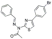 N-[4-(4-BROMOPHENYL)-1,3-THIAZOL-2-YL]-N'-[(1E)-PHENYLMETHYLENE]ACETOHYDRAZIDE Struktur