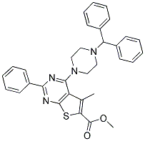 METHYL 4-(4-BENZHYDRYLPIPERAZIN-1-YL)-5-METHYL-2-PHENYLTHIENO[2,3-D]PYRIMIDINE-6-CARBOXYLATE Struktur