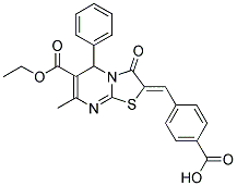 (Z)-4-((6-(ETHOXYCARBONYL)-7-METHYL-3-OXO-5-PHENYL-3H-THIAZOLO[3,2-A]PYRIMIDIN-2(5H)-YLIDENE)METHYL)BENZOIC ACID Struktur