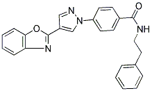 4-[4-(BENZOXAZOL-2-YL)-1H-PYRAZOL-1-YL]-N-(2-PHENYLETHYL)BENZAMIDE Struktur