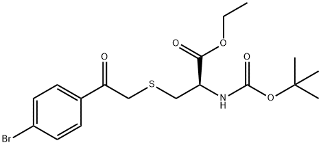 ETHYL 3-([2-(4-BROMOPHENYL)-2-OXOETHYL]SULFANYL)-2-[(TERT-BUTOXYCARBONYL)AMINO]PROPANOATE Struktur