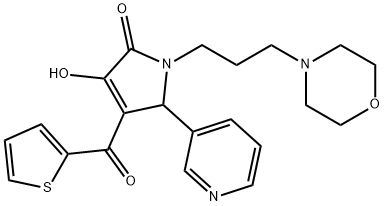 3-HYDROXY-1-(3-MORPHOLINOPROPYL)-5-(PYRIDIN-3-YL)-4-(THIOPHENE-2-CARBONYL)-1H-PYRROL-2(5H)-ONE Struktur