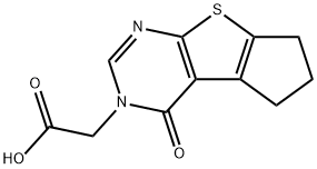 (4-OXO-6,7-DIHYDRO-4H,5H-CYCLOPENTA[4,5]THIENO-[2,3-D]PYRIMIDIN-3-YL)-ACETIC ACID Struktur