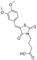 4-[(5Z)-5-(3,4-DIMETHOXYBENZYLIDENE)-2,4-DIOXO-1,3-THIAZOLIDIN-3-YL]BUTANOIC ACID Struktur