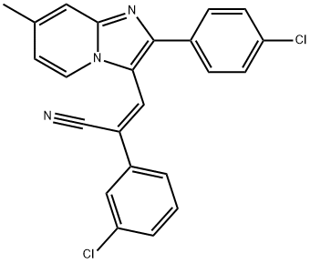 (Z)-2-(3-CHLOROPHENYL)-3-[2-(4-CHLOROPHENYL)-7-METHYLIMIDAZO[1,2-A]PYRIDIN-3-YL]-2-PROPENENITRILE Struktur