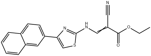 ETHYL (E)-2-CYANO-3-([4-(2-NAPHTHYL)-1,3-THIAZOL-2-YL]AMINO)-2-PROPENOATE Struktur