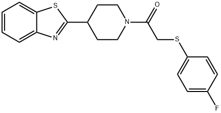 1-[4-(1,3-BENZOTHIAZOL-2-YL)PIPERIDINO]-2-[(4-FLUOROPHENYL)SULFANYL]-1-ETHANONE Struktur