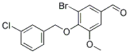 3-BROMO-4-[(3-CHLOROBENZYL)OXY]-5-METHOXYBENZALDEHYDE Struktur