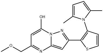 2-[3-(2,5-DIMETHYL-1H-PYRROL-1-YL)-2-THIENYL]-5-(METHOXYMETHYL)PYRAZOLO[1,5-A]PYRIMIDIN-7-OL Struktur