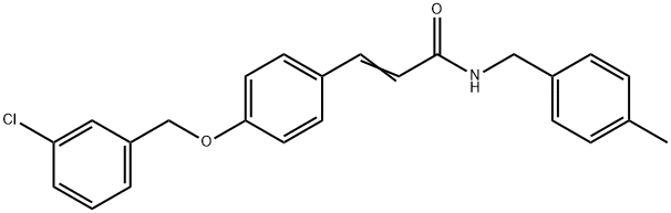 (E)-3-(4-[(3-CHLOROBENZYL)OXY]PHENYL)-N-(4-METHYLBENZYL)-2-PROPENAMIDE Struktur