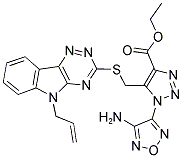 ETHYL 5-([(5-ALLYL-5H-[1,2,4]TRIAZINO[5,6-B]INDOL-3-YL)SULFANYL]METHYL)-1-(4-AMINO-1,2,5-OXADIAZOL-3-YL)-1H-1,2,3-TRIAZOLE-4-CARBOXYLATE Struktur