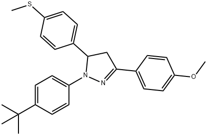 1-[4-(TERT-BUTYL)PHENYL]-3-(4-METHOXYPHENYL)-5-[4-(METHYLSULFANYL)PHENYL]-4,5-DIHYDRO-1H-PYRAZOLE Struktur