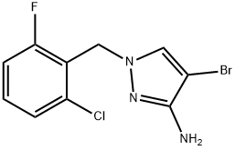 4-BROMO-1-(2-CHLORO-6-FLUORO-BENZYL)-1H-PYRAZOL-3-YLAMINE Struktur