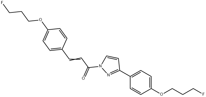 (E)-3-[4-(3-FLUOROPROPOXY)PHENYL]-1-(3-[4-(3-FLUOROPROPOXY)PHENYL]-1H-PYRAZOL-1-YL)-2-PROPEN-1-ONE Struktur