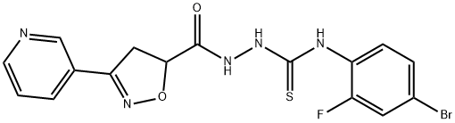 N-(4-BROMO-2-FLUOROPHENYL)-2-([3-(3-PYRIDINYL)-4,5-DIHYDRO-5-ISOXAZOLYL]CARBONYL)-1-HYDRAZINECARBOTHIOAMIDE Struktur