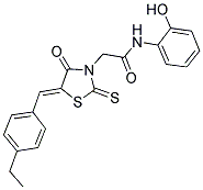 2-[(5Z)-5-(4-ETHYLBENZYLIDENE)-4-OXO-2-THIOXO-1,3-THIAZOLIDIN-3-YL]-N-(2-HYDROXYPHENYL)ACETAMIDE Struktur