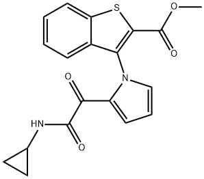 METHYL 3-(2-[2-(CYCLOPROPYLAMINO)-2-OXOACETYL]-1H-PYRROL-1-YL)-1-BENZOTHIOPHENE-2-CARBOXYLATE Struktur