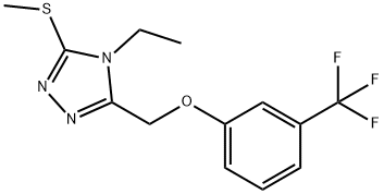 4-ETHYL-3-(METHYLSULFANYL)-5-([3-(TRIFLUOROMETHYL)PHENOXY]METHYL)-4H-1,2,4-TRIAZOLE Struktur