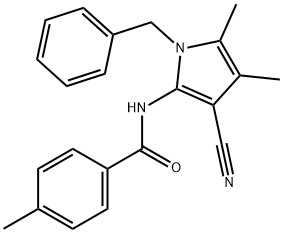 N-(1-BENZYL-3-CYANO-4,5-DIMETHYL-1H-PYRROL-2-YL)-4-METHYLBENZENECARBOXAMIDE Struktur