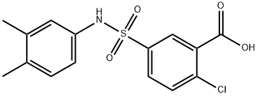 2-CHLORO-5-(3,4-DIMETHYL-PHENYLSULFAMOYL)-BENZOIC ACID Struktur