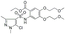 ETHYL 2-([(5-CHLORO-1,3-DIMETHYL-1H-PYRAZOL-4-YL)SULFONYL]AMINO)-4,5-BIS(2-METHOXYETHOXY)BENZOATE Struktur