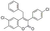 4-BENZYL-6-CHLORO-3(4'-CHLOROPHENYL)-7-METHYLCOUMARIN Struktur