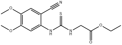 ETHYL 2-([(2-CYANO-4,5-DIMETHOXYANILINO)CARBOTHIOYL]AMINO)ACETATE Struktur