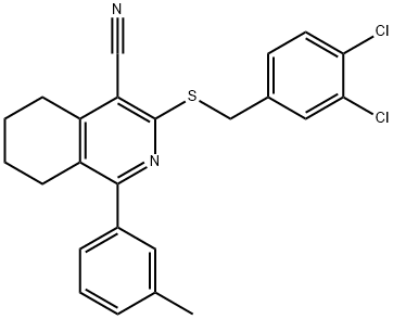 3-[(3,4-DICHLOROBENZYL)SULFANYL]-1-(3-METHYLPHENYL)-5,6,7,8-TETRAHYDRO-4-ISOQUINOLINECARBONITRILE Struktur